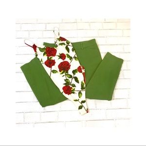 New York & Company | Green Stretch Capris Size 8